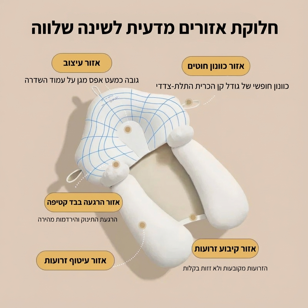 כרית תינוק רב-תכליתית 3 ב-1