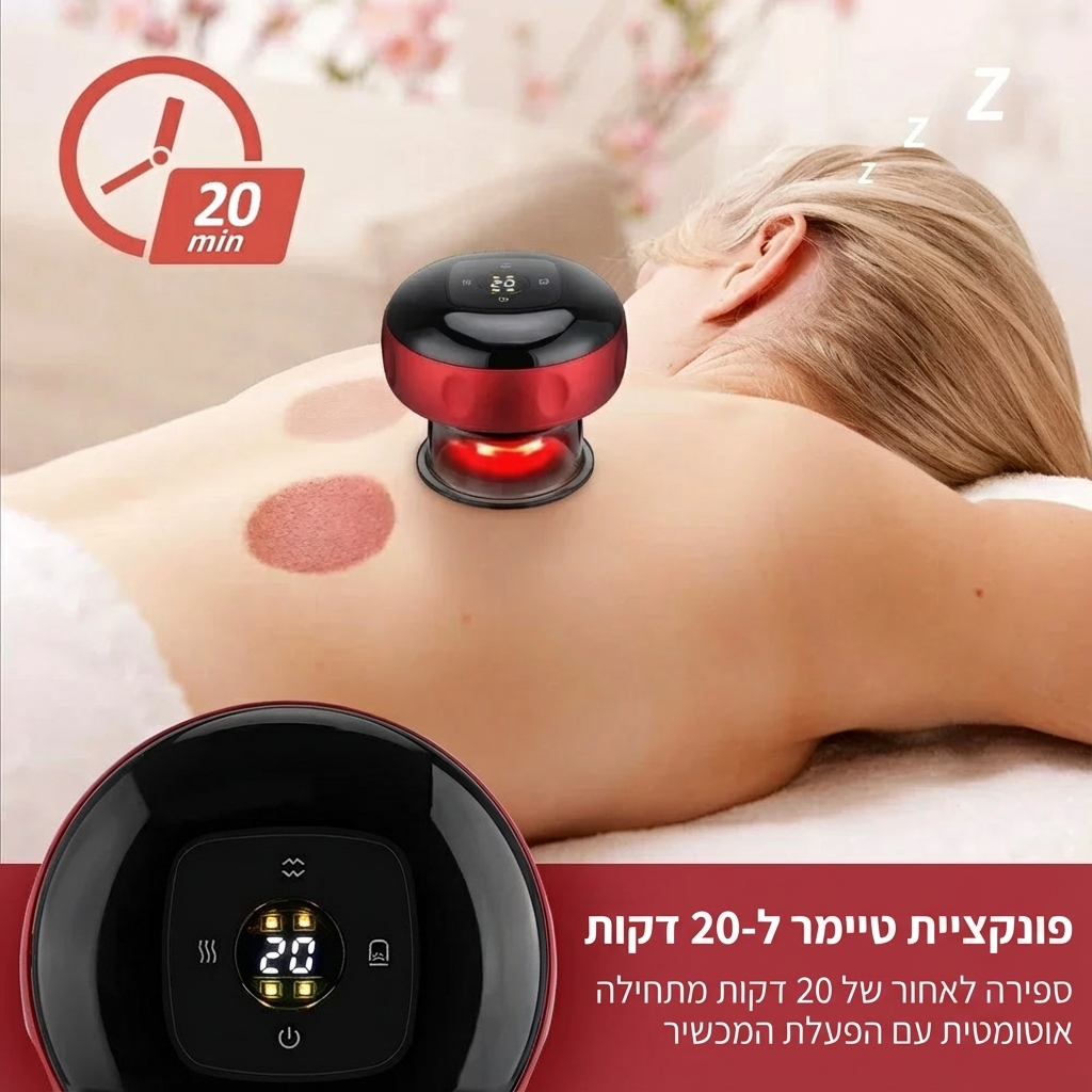 מכשיר כוסות רוח חשמלי חכם 3 ב-1