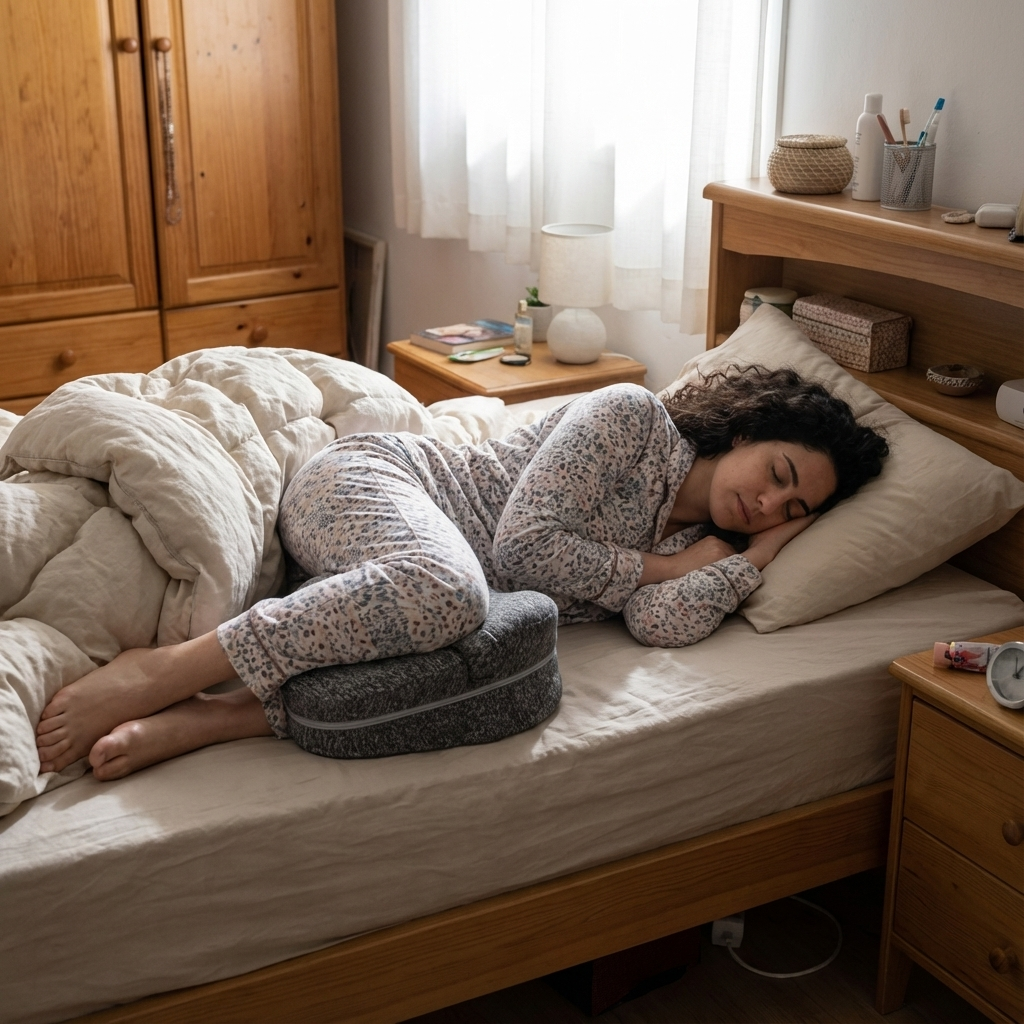 כרית תומכת רגליים לשינה על הצד