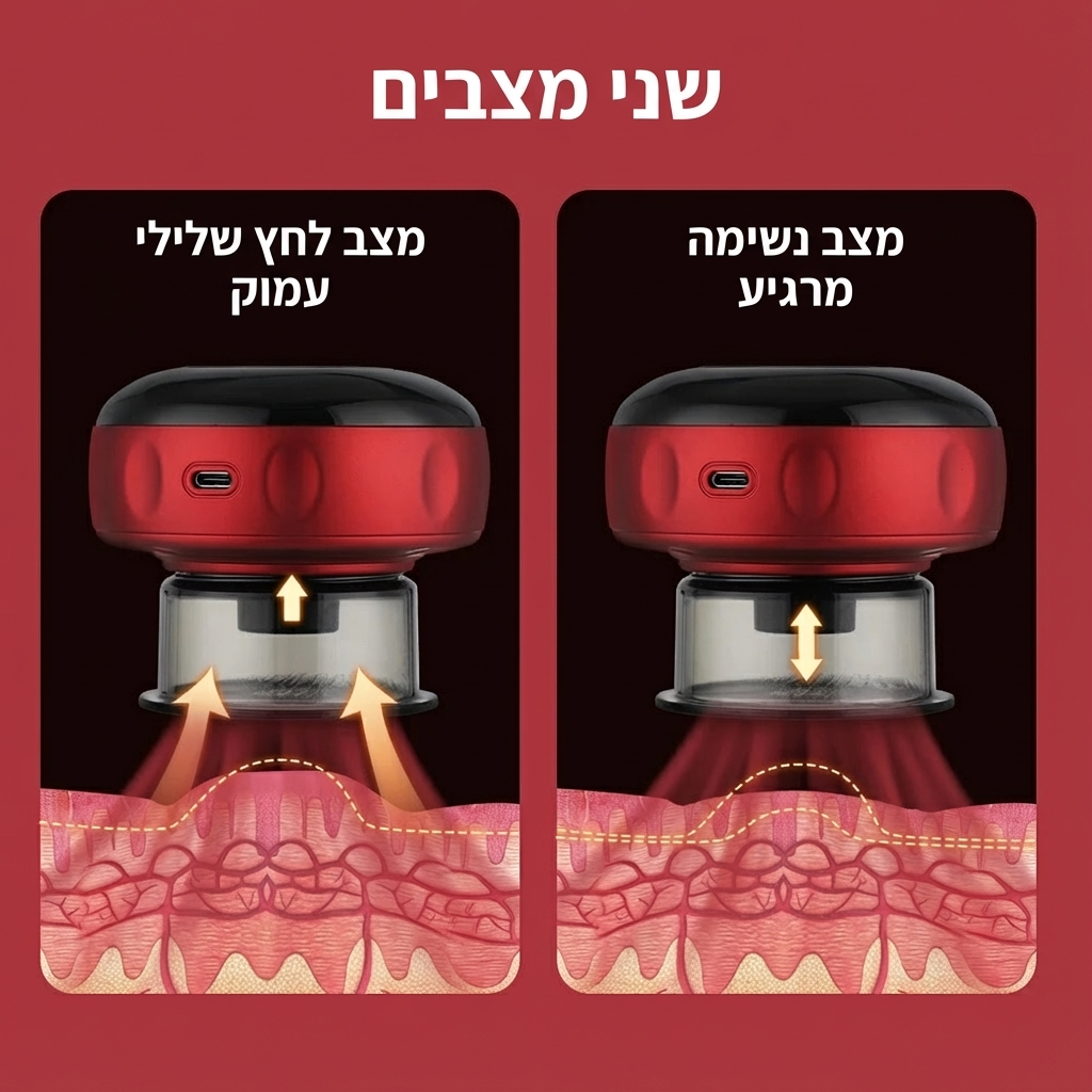 מכשיר כוסות רוח חשמלי חכם 3 ב-1