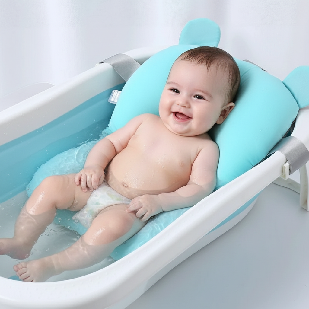 עריסת בטיחות לתמיכה ושכיבה בזמן האמבטיה