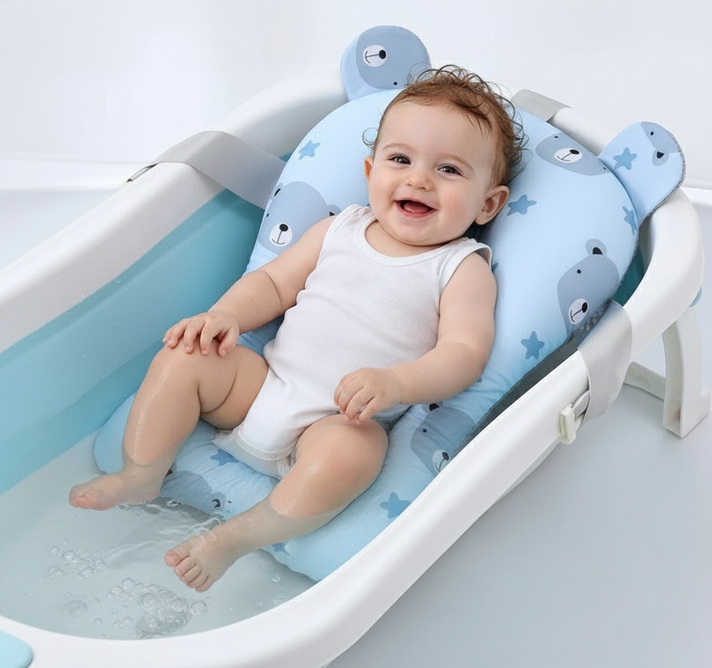 עריסת בטיחות לתמיכה ושכיבה בזמן האמבטיה