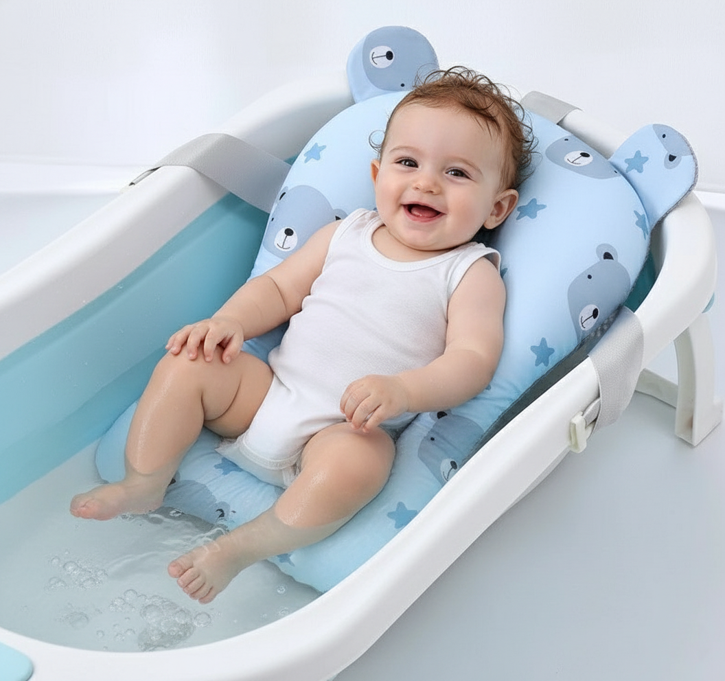 עריסת בטיחות לתמיכה ושכיבה בזמן האמבטיה