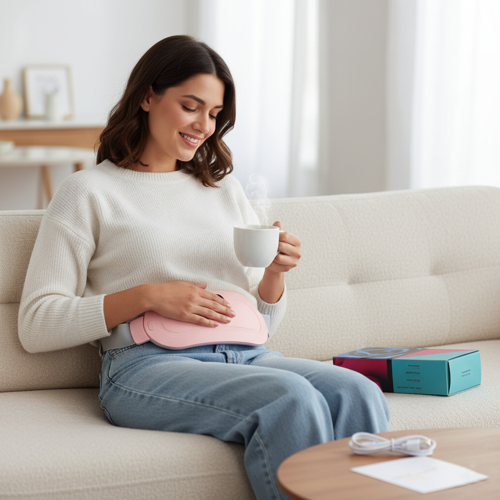 חגורת עיסוי וחימום חשמלית לכאבי מחזור