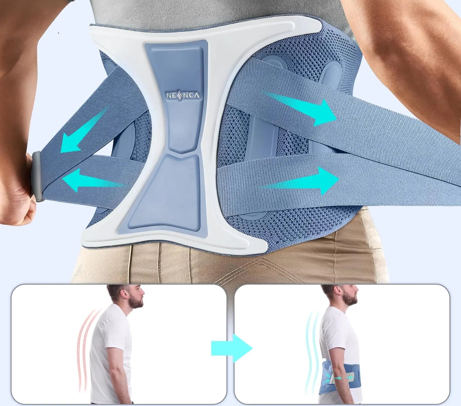 חגורת תמיכה מתכווננת לגב תחתון