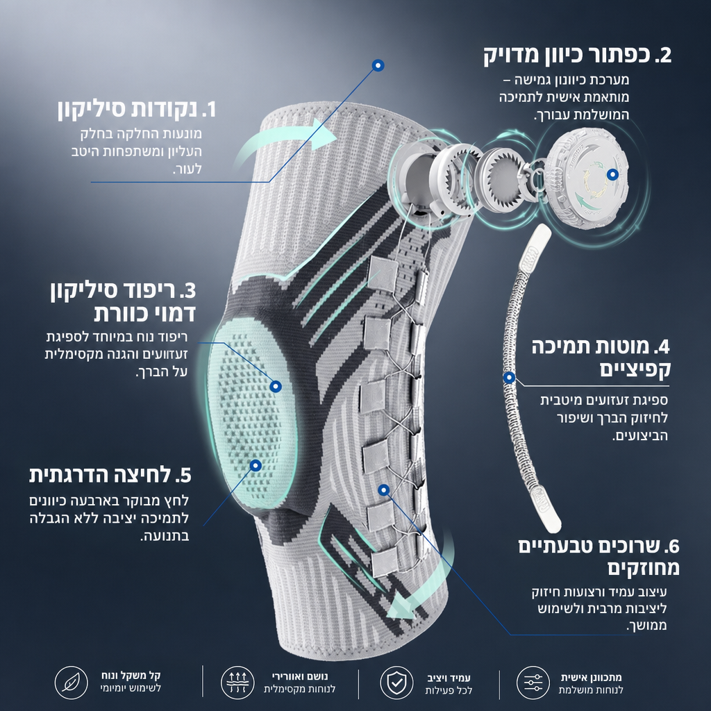 מייצב ברך אנטומי - חוגת כוונון 360°