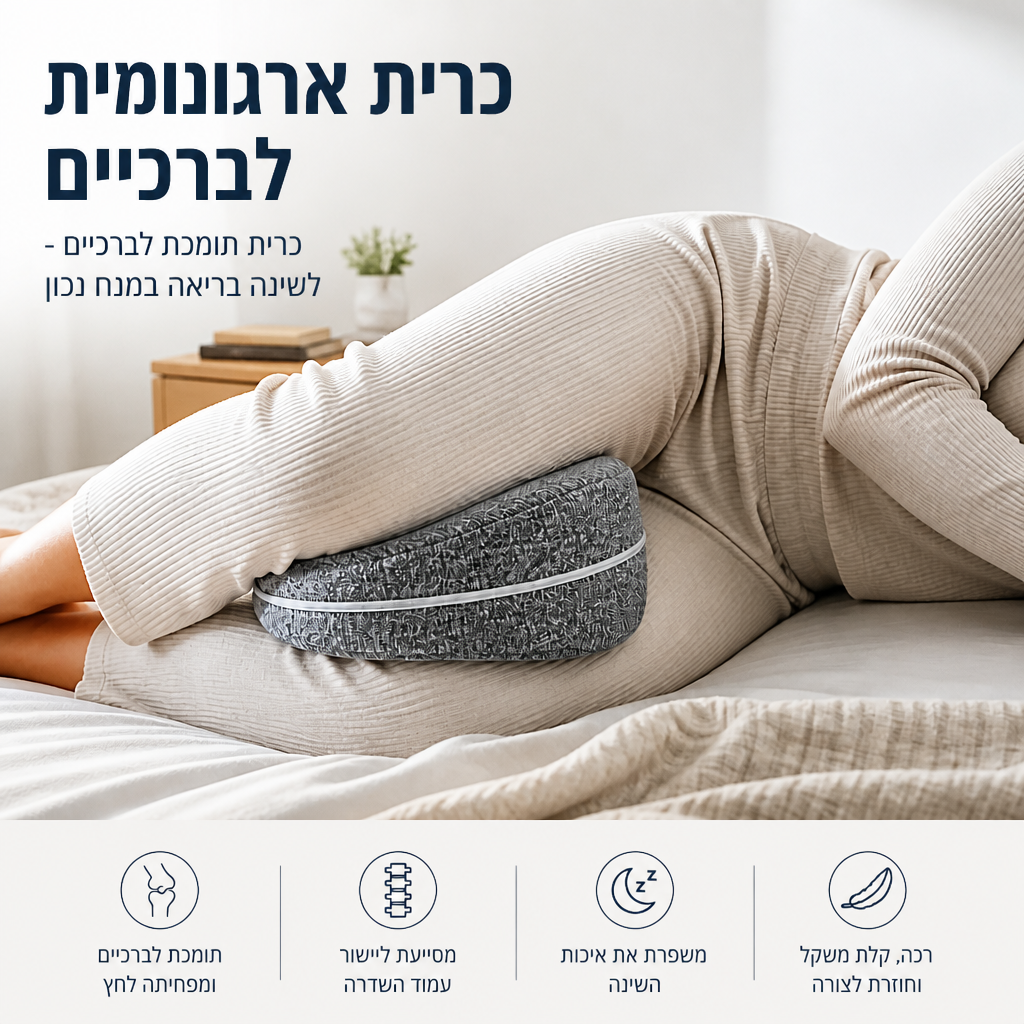 כרית תומכת רגליים לשינה על הצד