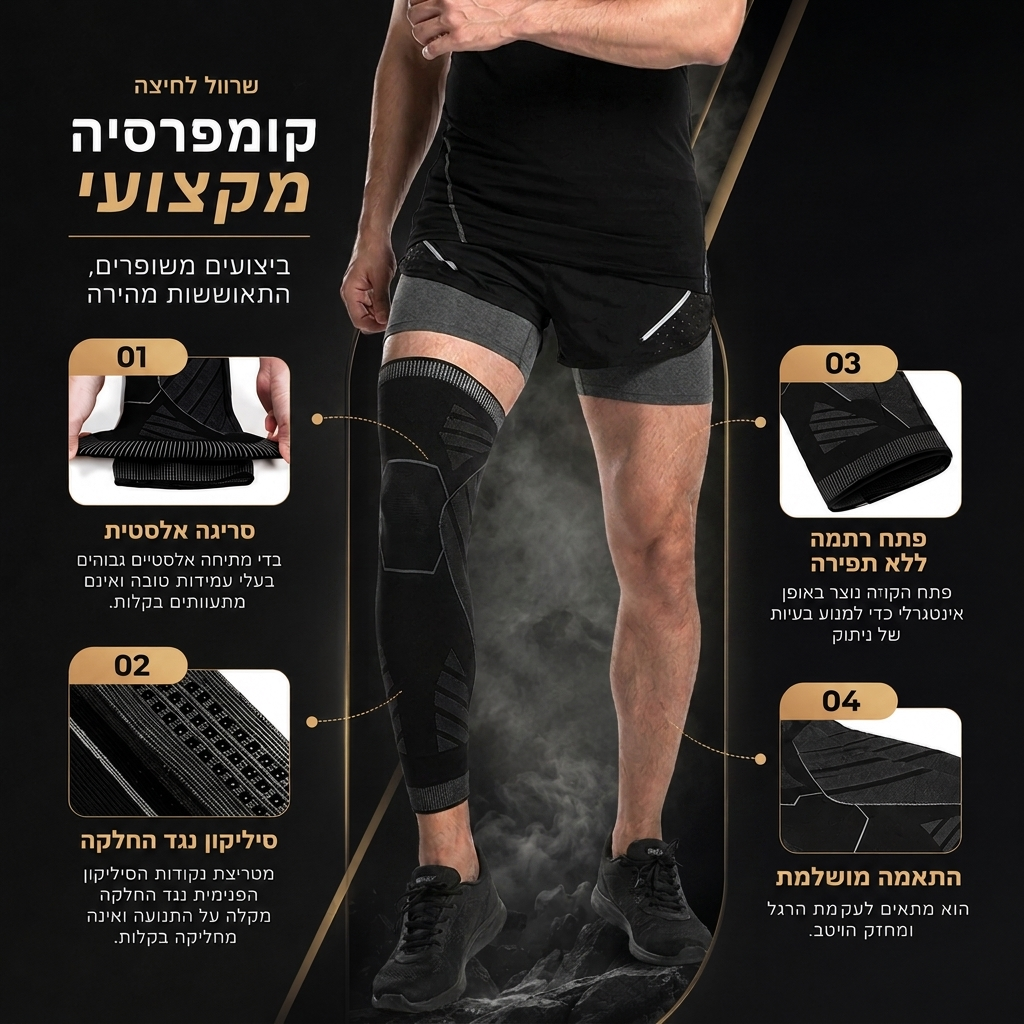 שרוול לחיצה (קומפרסיה) ארוך לרגל