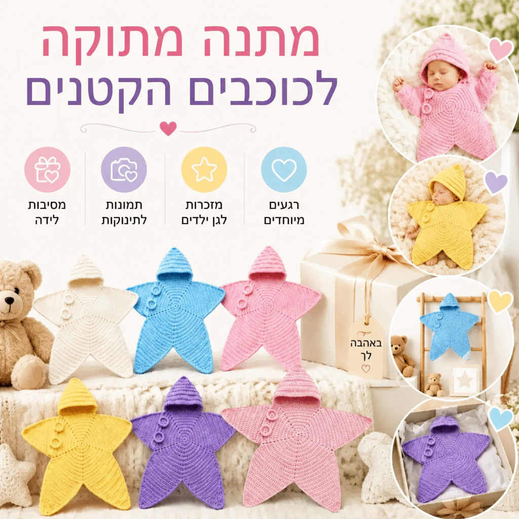 שק שינה מלטף בצורת כוכב